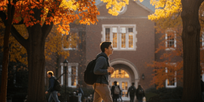 young college student walking across a university campus wit 20260331 095030